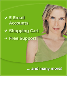 5 Email Accounts, Shopping Cart, Free Support, and Much More Included