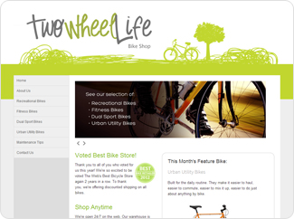Example website for cycling shop